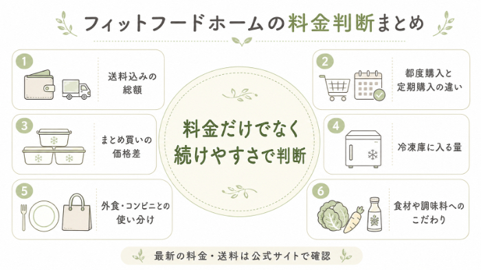 フィットフードホームの料金判断まとめ図