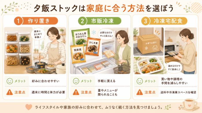 夕飯ストック3タイプ比較表
