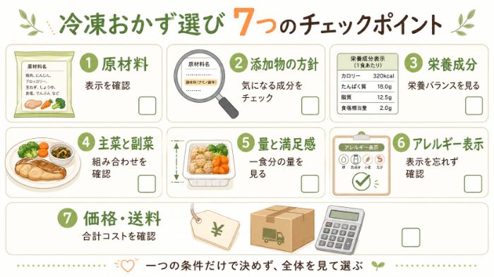 健康的な冷凍おかずを選ぶ7つの確認ポイント