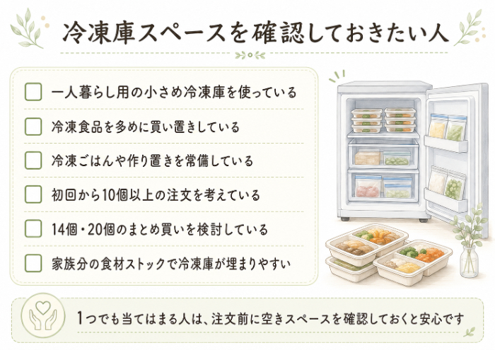 冷凍庫スペースを確認しておきたい人チェックリスト