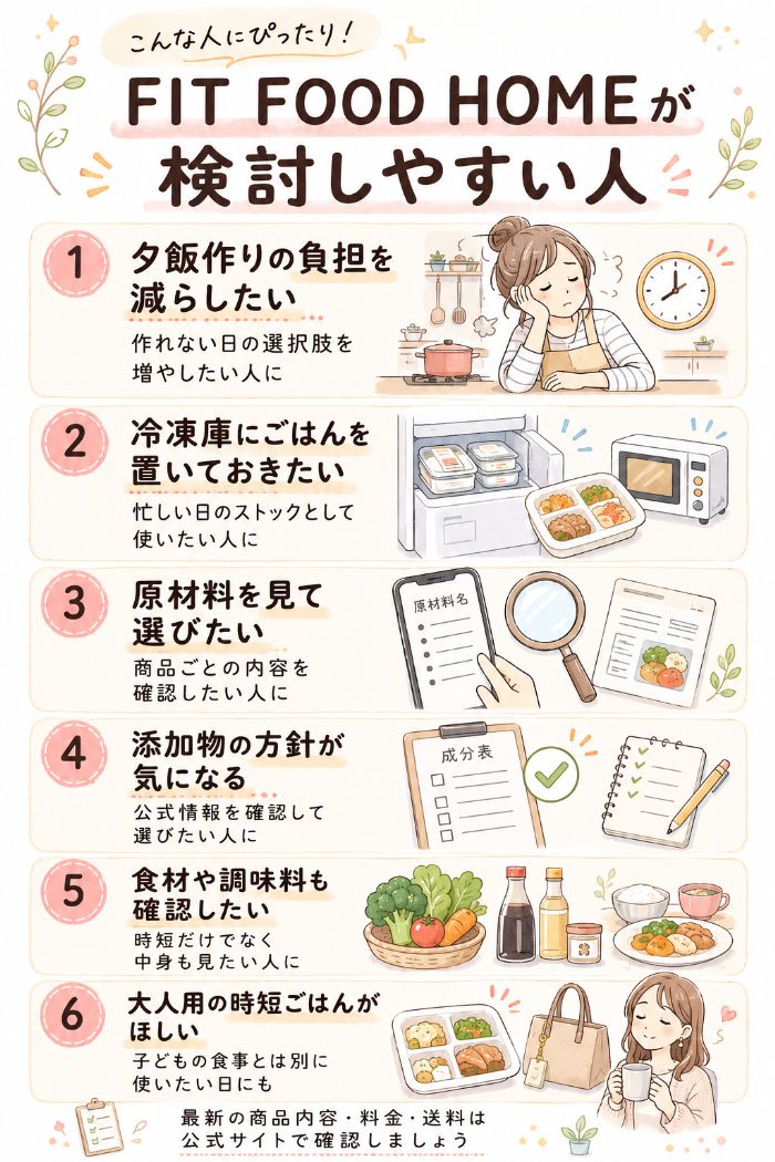 FIT FOOD HOMEが検討しやすい人