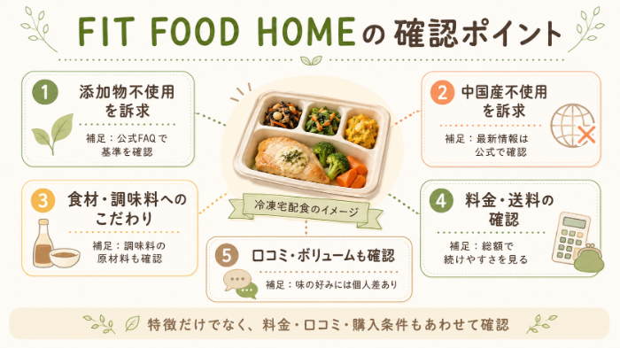 FIT FOOD HOMEの特徴整理